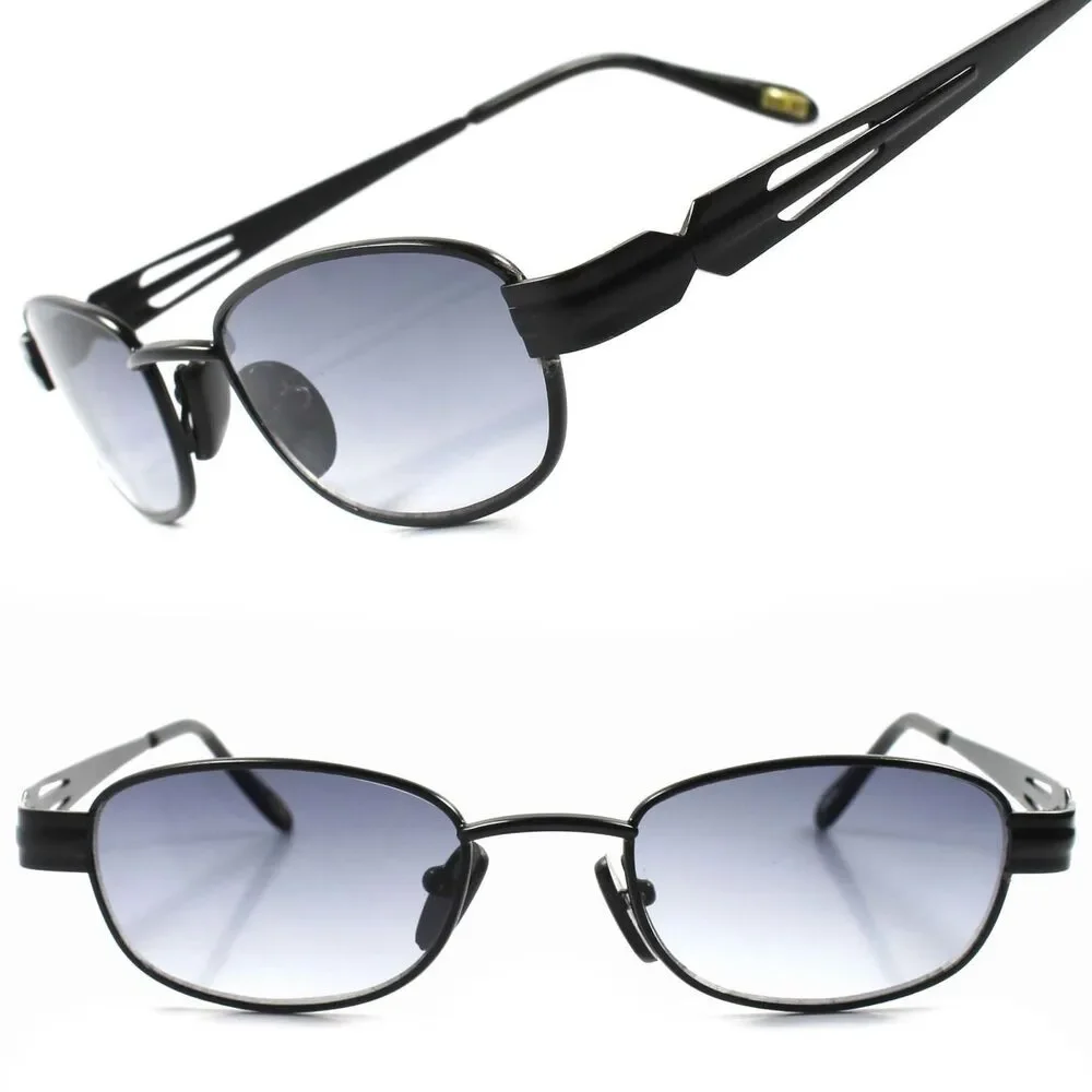 Old Fashion Vintage Retro 80s Hip Mens Womens Black Rectangle Hipster Sunglasses